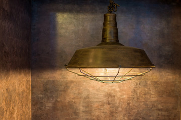 Beautiful retro style of metal brass ceiling lamp interior contemporary decoration