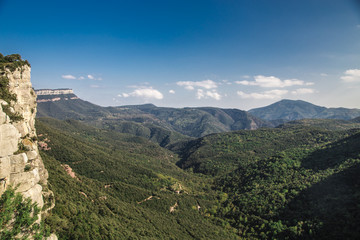 Fototapeta na wymiar Panoramic view near Rupit, Costa Brava, Catalonia, Spain