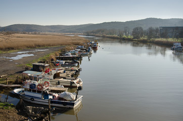 Boats on the Riva River in Istanbul, Turkey