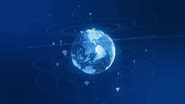 Wireless communication network concept.