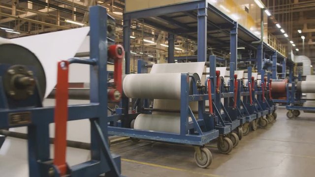 Reinforcement Textile in Rolls on Trolleys at Plant