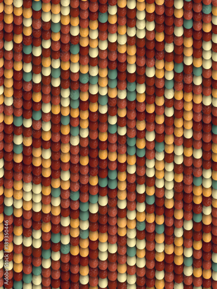 Poster Abstract pattern background of colored shapes 3D rendering