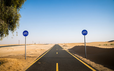 Al Qudra cycling track near Dubai, United Arab Emirates, Middle East