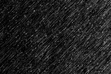 lllustration heavy rain on black background for effect layer