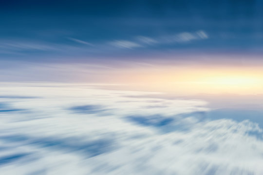 Fototapeta moving cloud sky view from aircraft for going future and forward concept background
