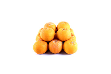 Isolated orange mandarin that is synonymous with the Chinese New Year celebration in the white background