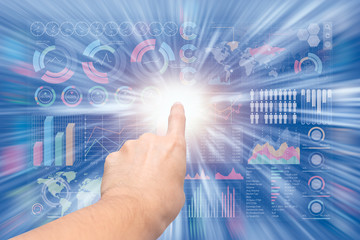 insider marketing business information data at finger touch concept