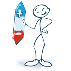 Strichmännchen mit Plus oder Minus