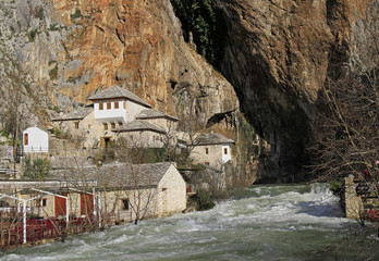 source of Buna river in the city Blagaj