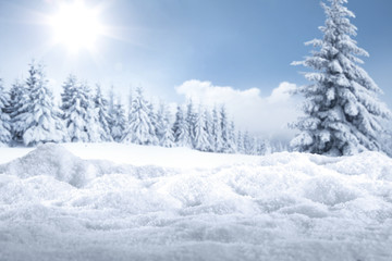 desk of free space and forest of window 