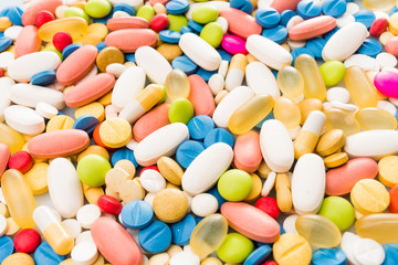 different medicine drugs, pills, tablets. pharmaceutical medicine pills