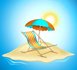 Vector summer vacation realistic 3d poster