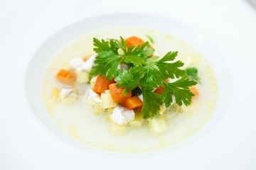 Broth fish soup