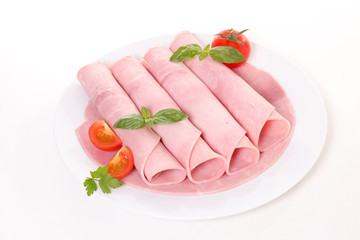 ham sliced and basil