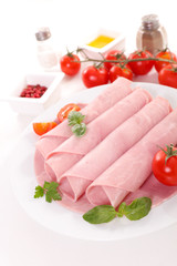 ham sliced and tomato