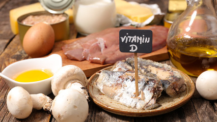 selection of food high in vitamin d