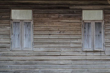 Naklejka na ściany i meble old wood wall and windows