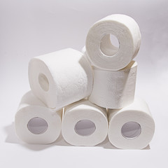 a roll of toilet paper