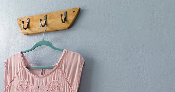 Dress hanging on hook 