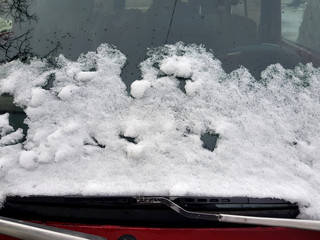 windshield wiper in the snow.