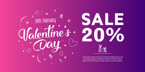 Valentine's Day Sale banner template design. 
