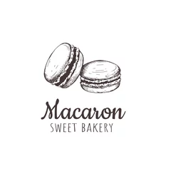 Keuken spatwand met foto Macaron, macaron, Macaron schets hand tekenen. © alinamaksimova