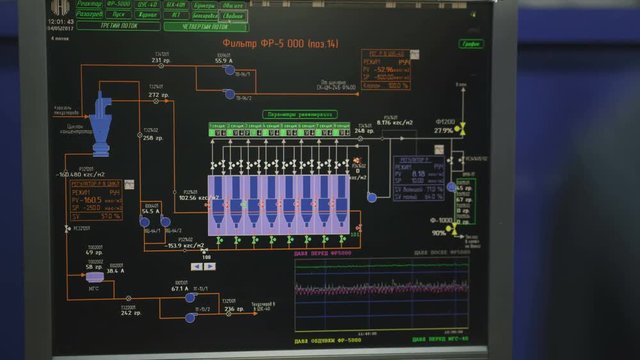 Engineer Controls Petrol Manufacturing Process on Computer