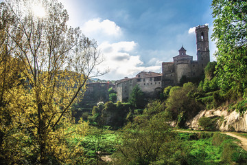 Fototapeta premium Landscape in Rupit, Costa Brava, Catalonia, Spain