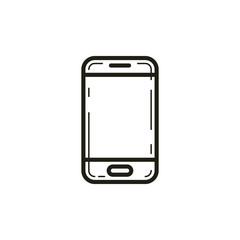 black and white linear smartphone icon