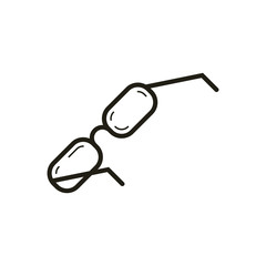 black and white linear glasses icon