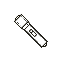 black and white linear flashlight icon