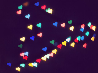 Background heart bokeh. Valentine's Day. Copy space