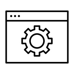 Computer Settings Line Icon. Gear Vector Simple Minimal 96x96 Pictogram