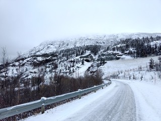 Snowy weather of Northern Norway