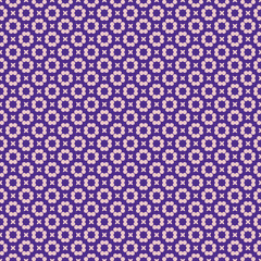 Violet floral seamless pattern. Geometric background in repeat.