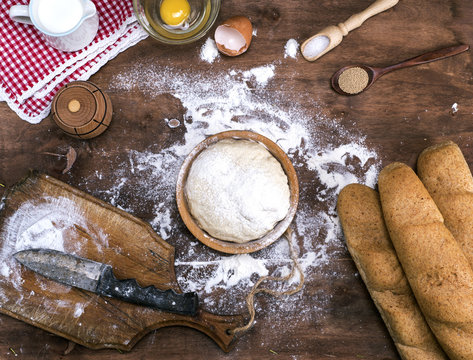 process of cooking bread from a yeast dough