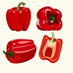 set of red peppers
