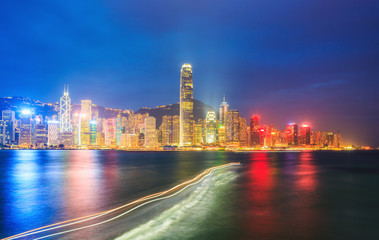 Fototapeta premium Amazing view on Hong Kong city skyline, China