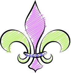 Fleur De Lis Calligraphic, Fleur-De-Lys Or Flower-De-Luce, The Decorative Stylized Lily