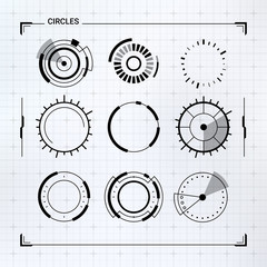 Futuristic Ui Circle Elements Set