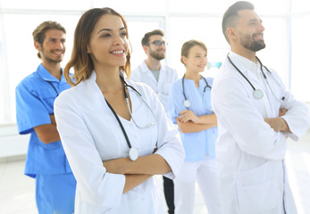 Fototapeta premium bottom view.professional team of doctors medical center