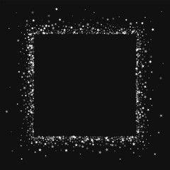 Amazing falling stars. Square abstract border with amazing falling stars on black background. Alluring Vector illustration.