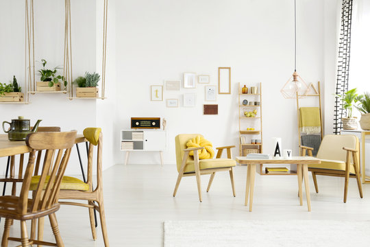 Armchairs in bright interior