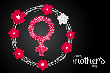 Mothers Day greeting card. Happy Mothers Day design in trendy style. Mothers Day typography. Vintage design, graphics.