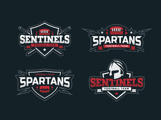 Modern professional football logo set for sport team