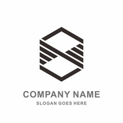 Geometric Hexagon Square Cube Space Box Architecture Interior Construction Business Company Stock Vector Logo Design Template