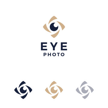 Modern professional logo photos eyes on white background