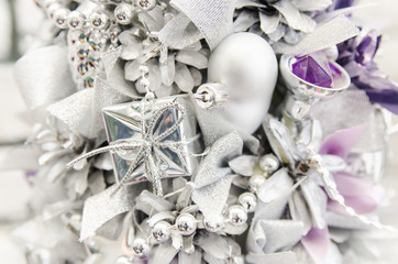 Silver color gift ornaments and beads