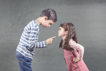 Brother and sister arguing