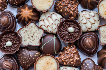 Luxury swiss chocolates background